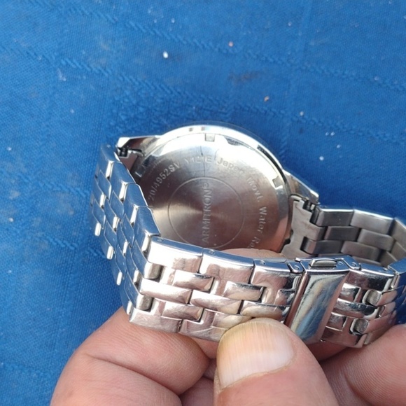 Armitron Diamond Silver and Black Watch NWOT - Picture 3 of 3